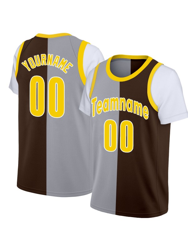 High Quality Custom Short Sleeve Basketball Jersey Shirt Fake Two-Piece Loose Tee Shirt Outdoor Sportswear For Adult/Child/Male