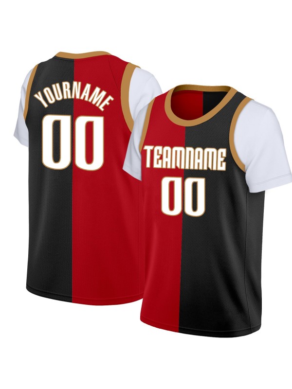 High Quality Custom Short Sleeve Basketball Jersey Shirt Fake Two-Piece Loose Tee Shirt Outdoor Sportswear For Adult/Child/Male